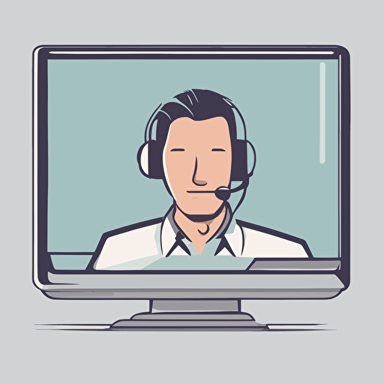 a customer support person appearing from a computer screen