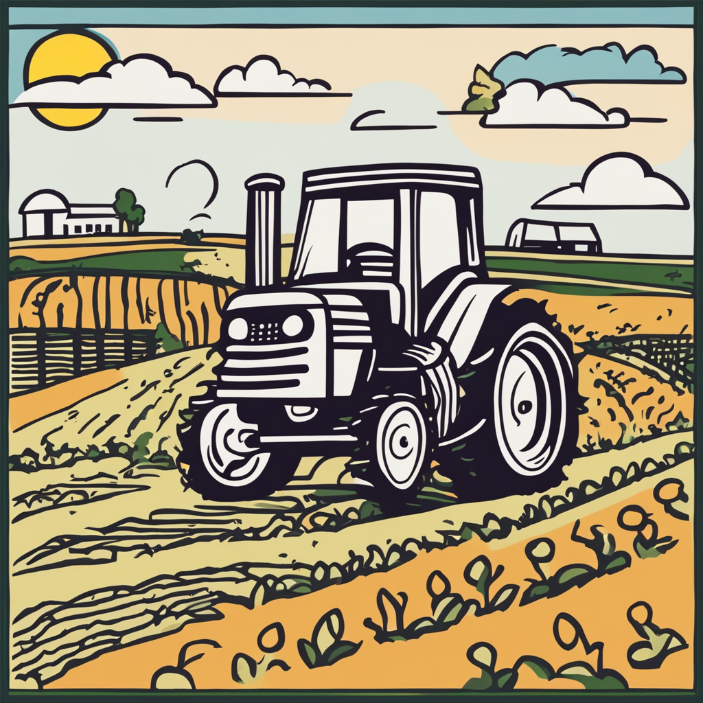 a tractor on a farm