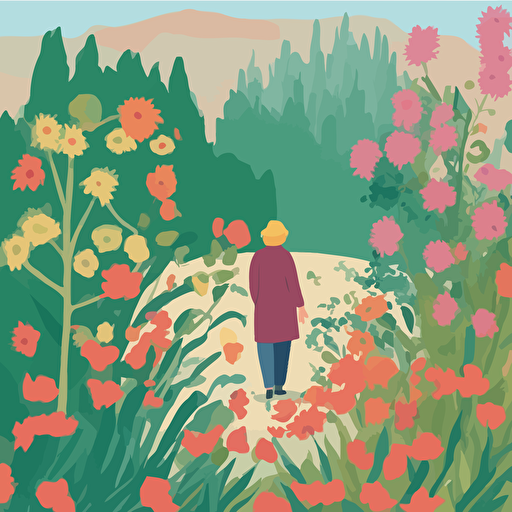 a person picking flowers