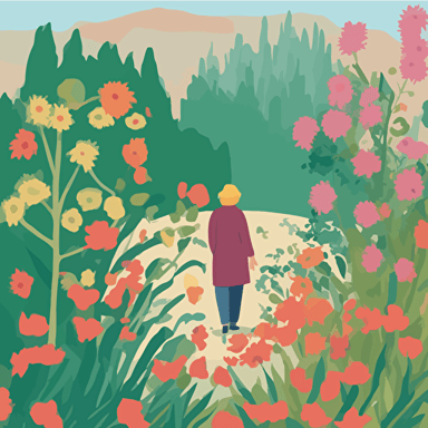 a person picking flowers