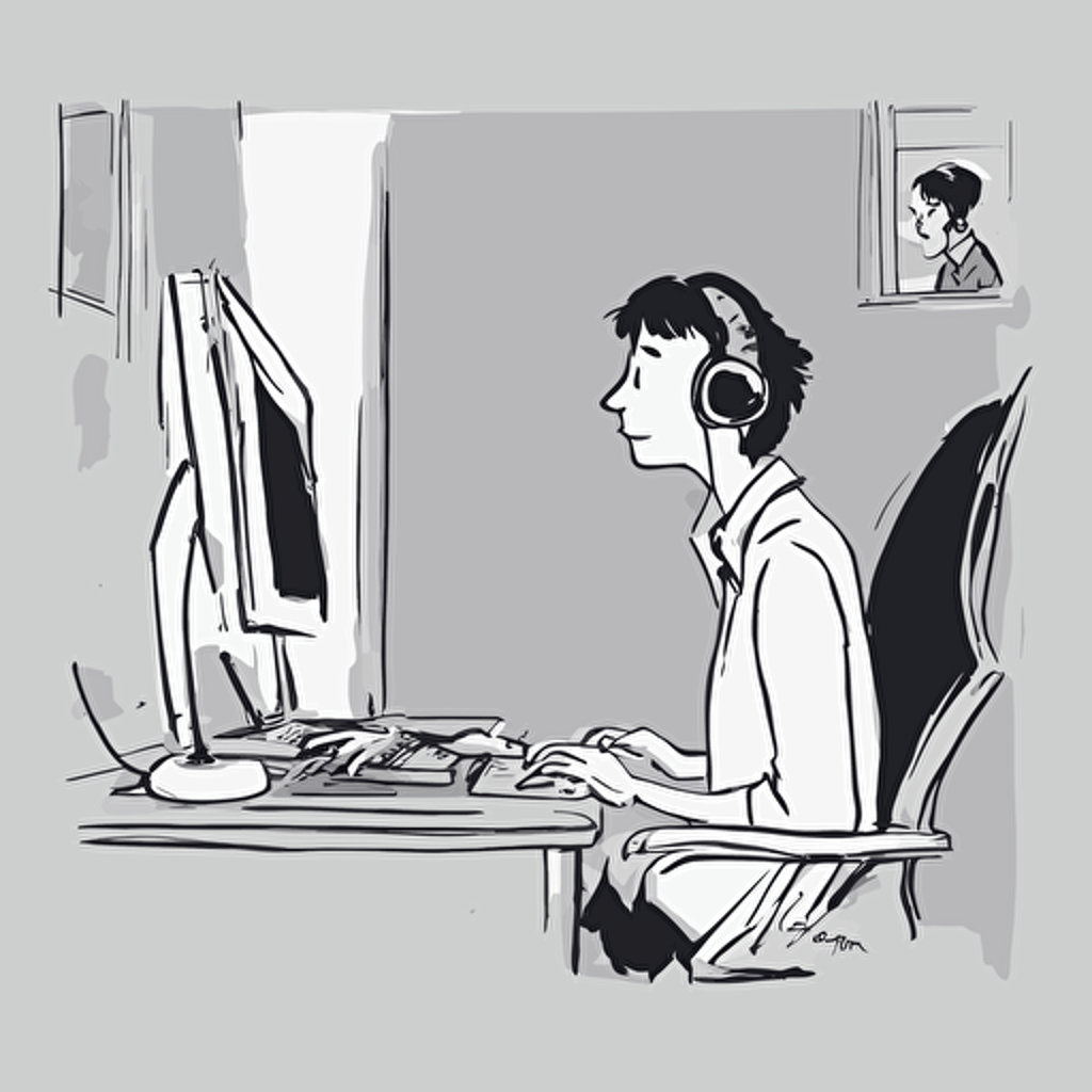 a customer support person appearing from a computer screen