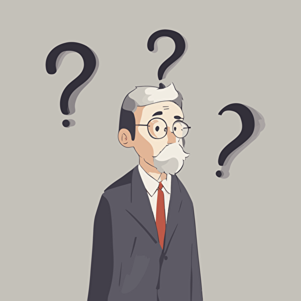 a confused person with a large question mark