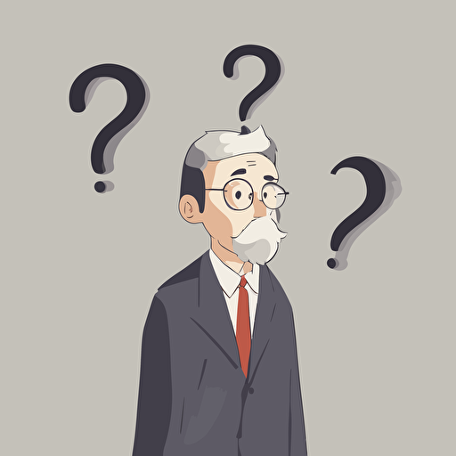 a confused person with a large question mark