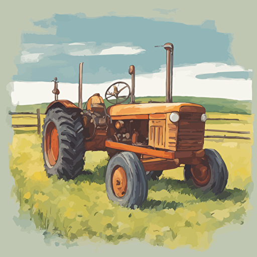 a tractor on a farm