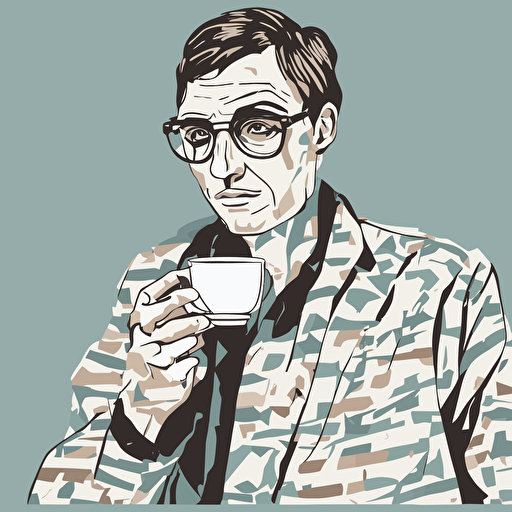 a person drinking coffee