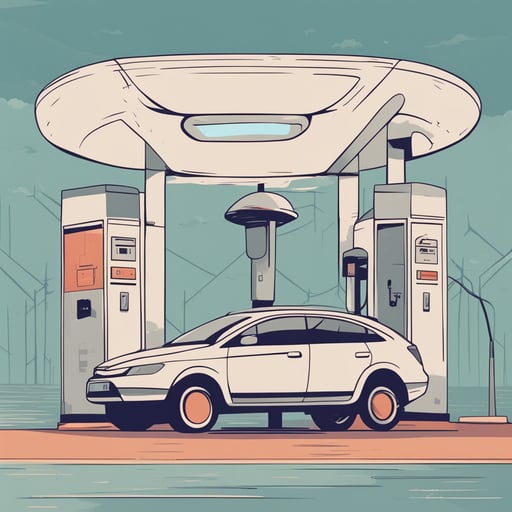 a car recharging at a recharge station