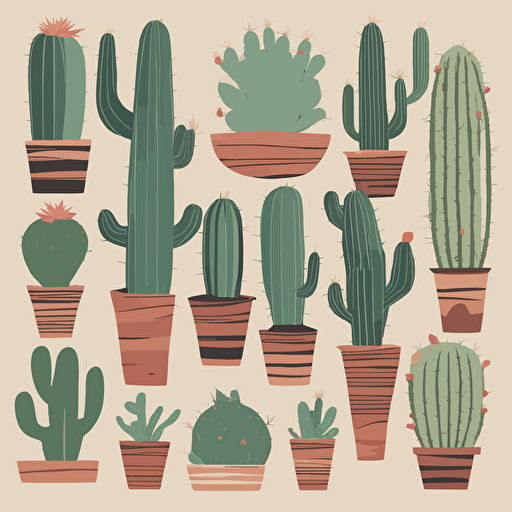 a collection of cacti in the desert