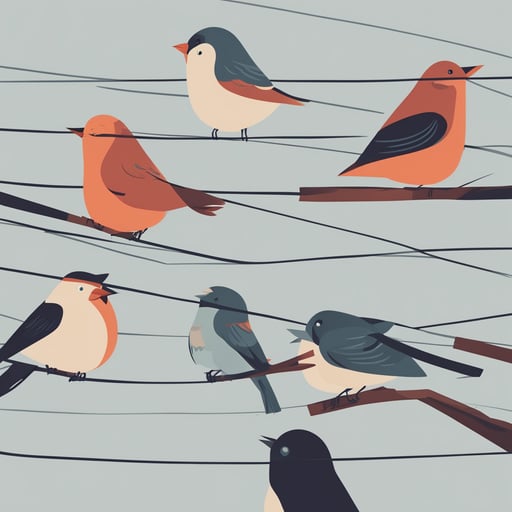 birds on a wire