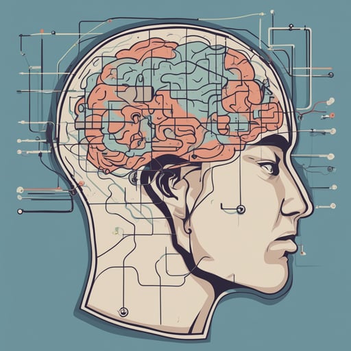 a person with their brain shown connected to a diagram
