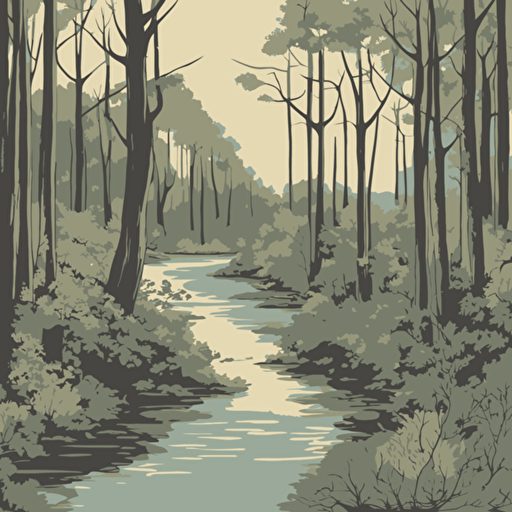 a forest with a river
