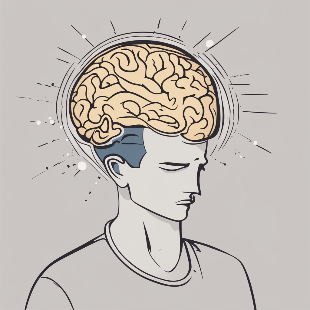 a person with their brain shown connected to a diagram