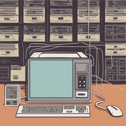 a diagram of a computer connected to a server