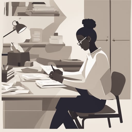 a person sitting at a classroom desk studying