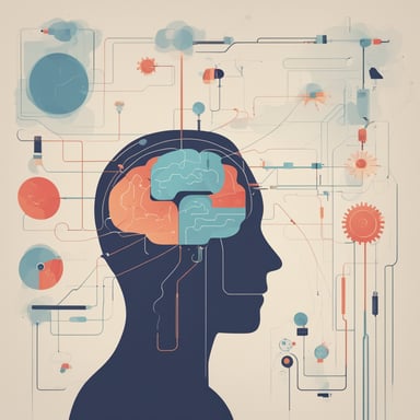 a person with their brain shown connected to a diagram