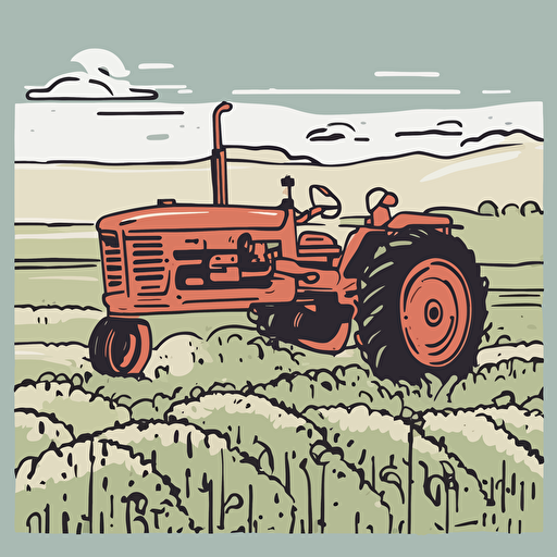 a tractor on a farm