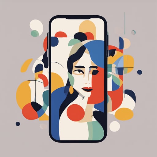 a woman inside a mobile phone