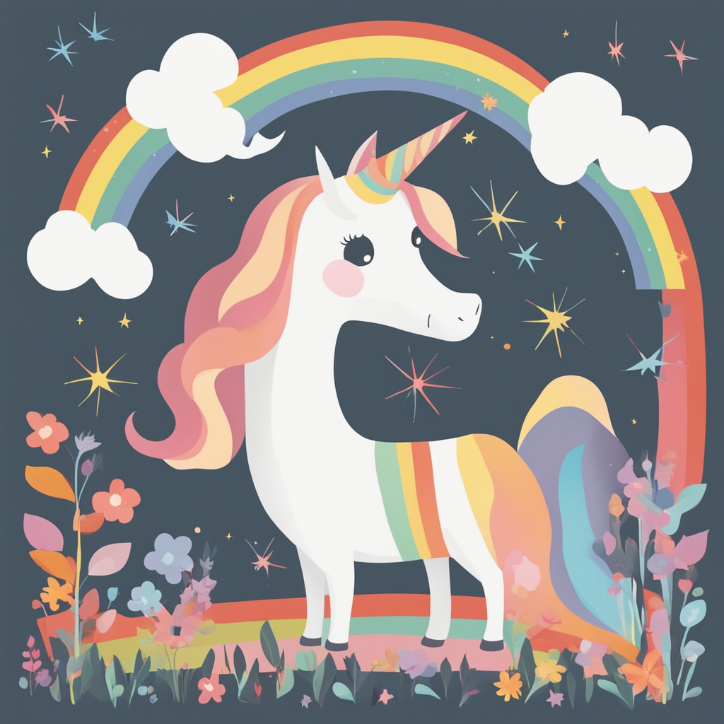 a unicorn with a rainbow
