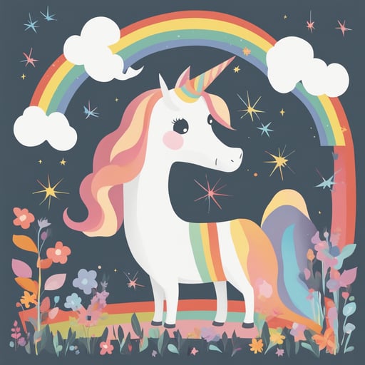 a unicorn with a rainbow