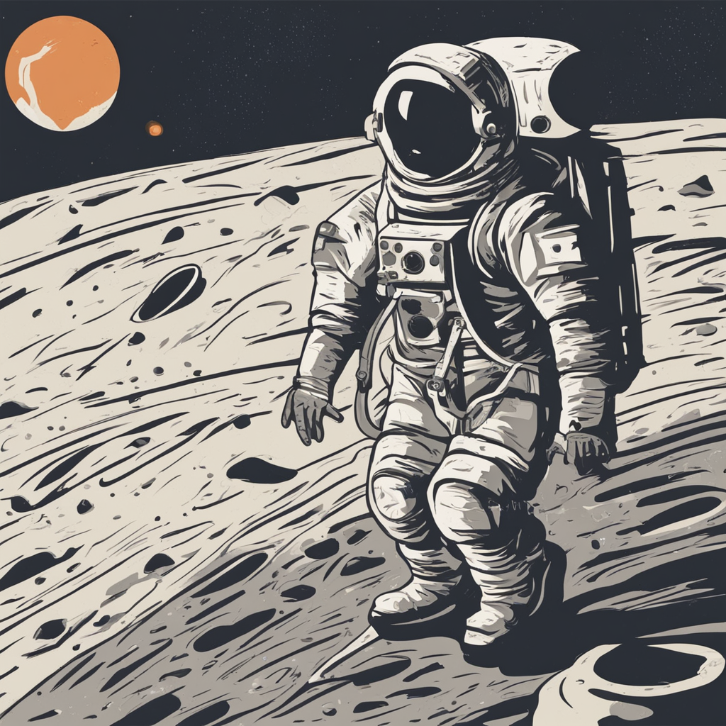an astronaut on the moon