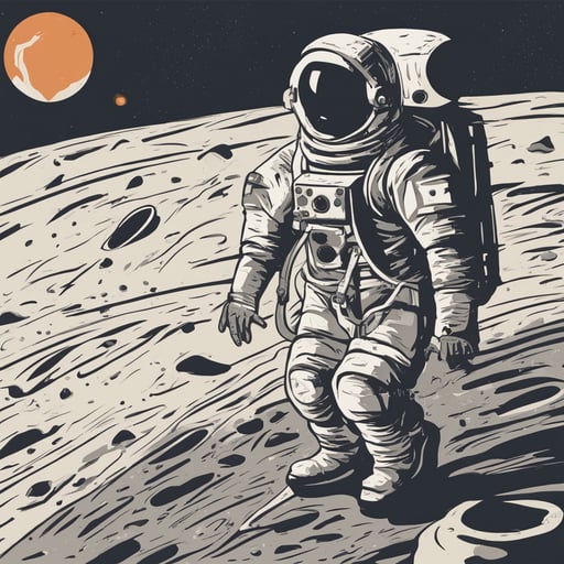 an astronaut on the moon