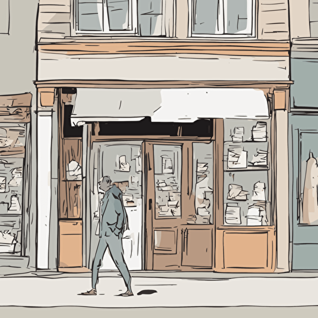 a person standing in front of a store