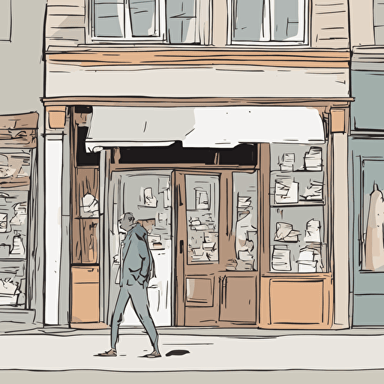 a person standing in front of a store