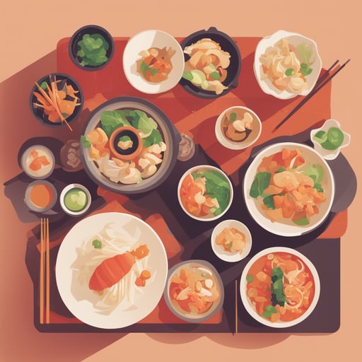 an asian cuisine meal
