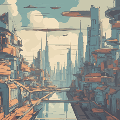 a futuristic cityscape