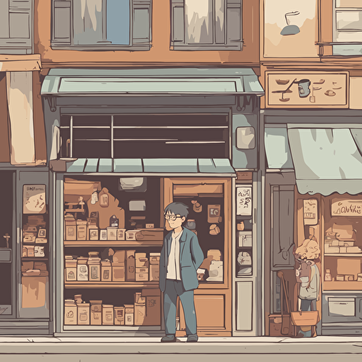 a person standing in front of a store