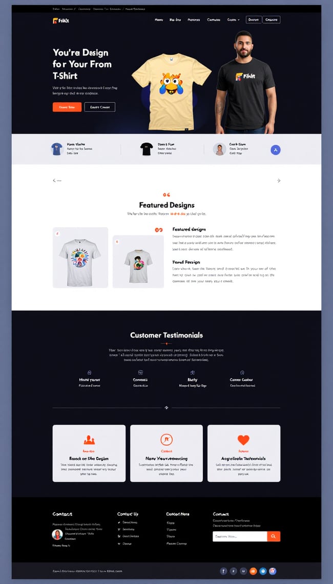 Vibrant T-Shirt Showcase Website Design