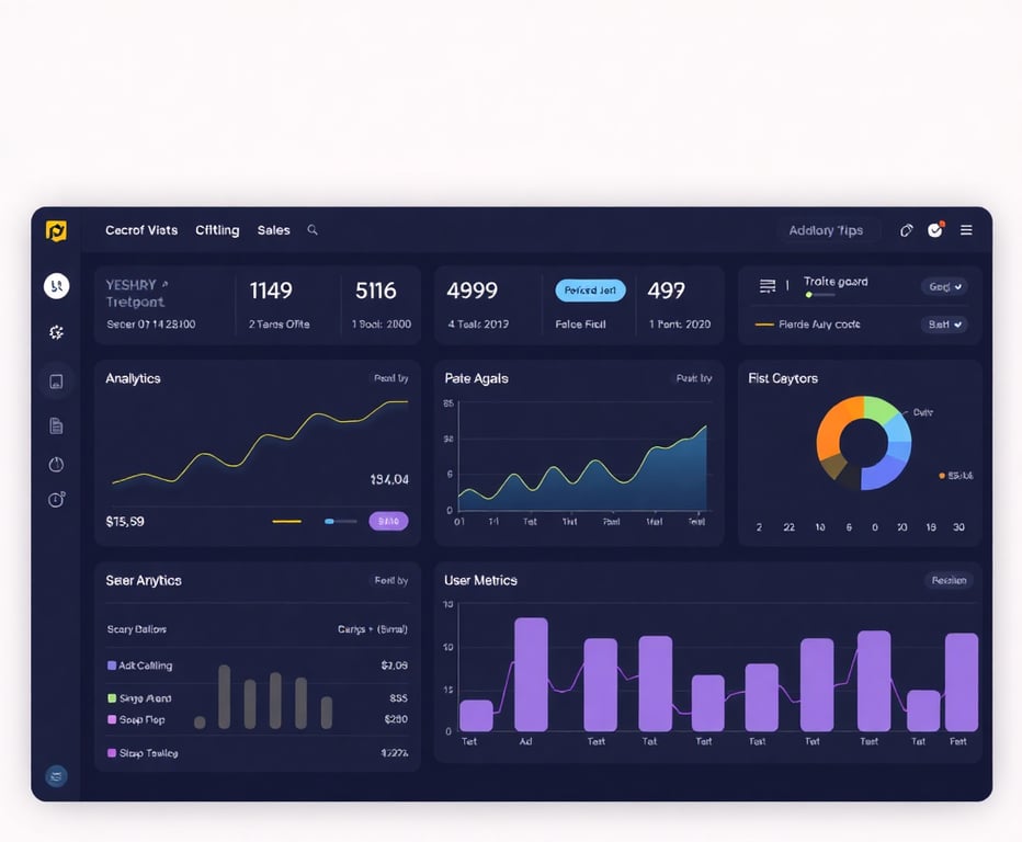 E-commerce platform dashboard showing sales analytics and user metrics