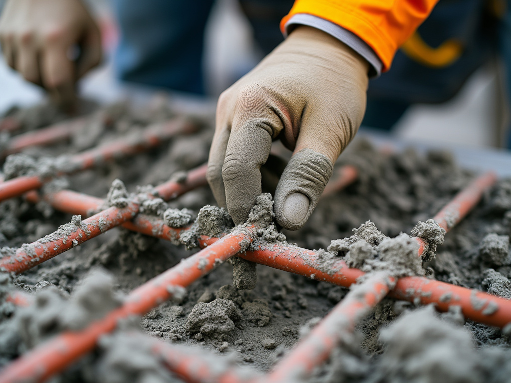Newly poured and finished concrete driveway with smooth surface in Hampton Roads Virginia neighborhood