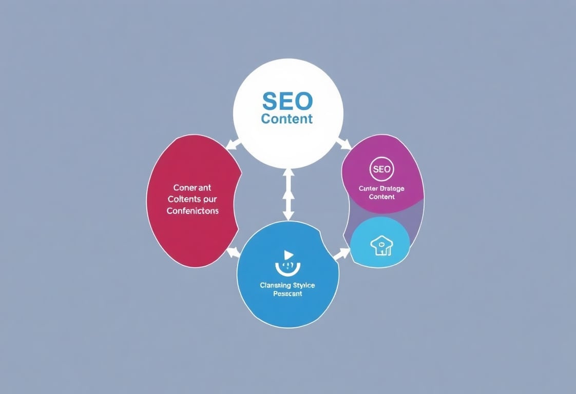 SEO content hub architecture diagram created by Three Degrees Marketing
