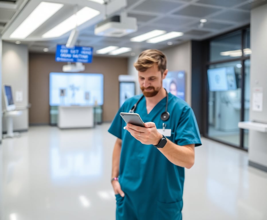 Person using HealthPay Wallet mobile app