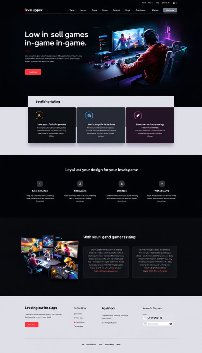 Modern In-Game Services Website Design