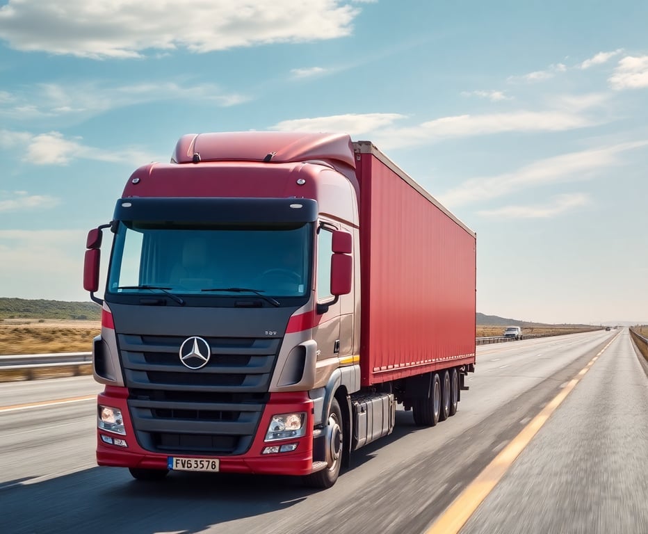 Modern freight truck on highway representing road transportation