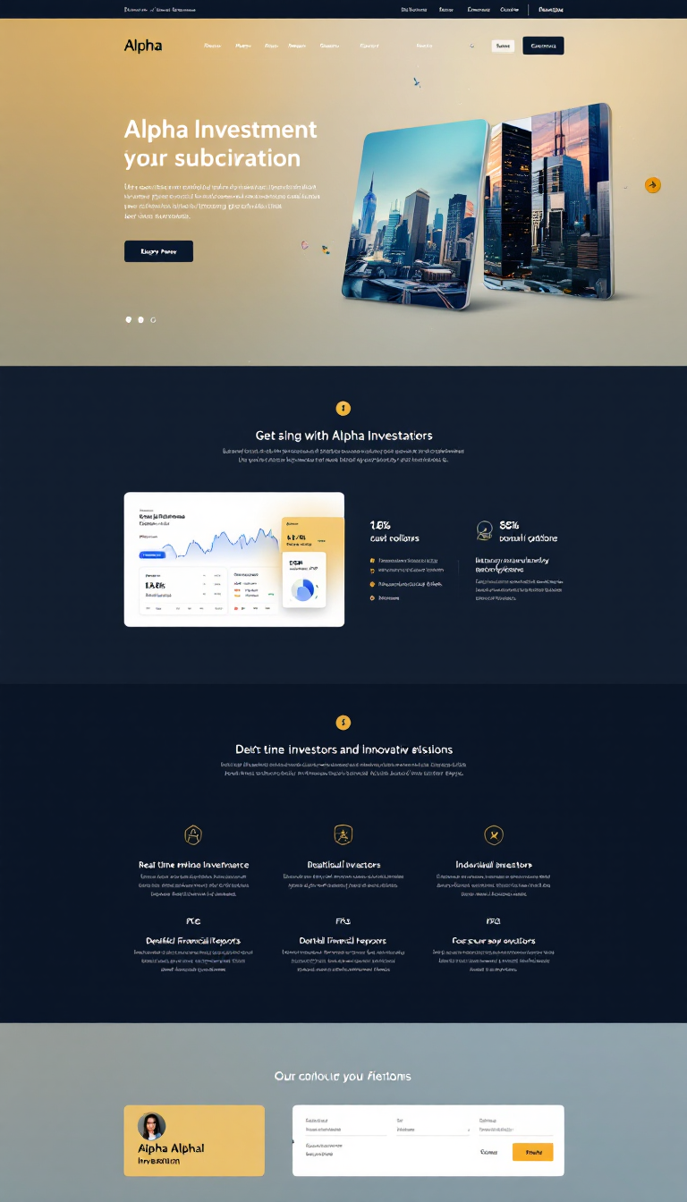 Alpha Investment Hub: Modern One-Page Website Design