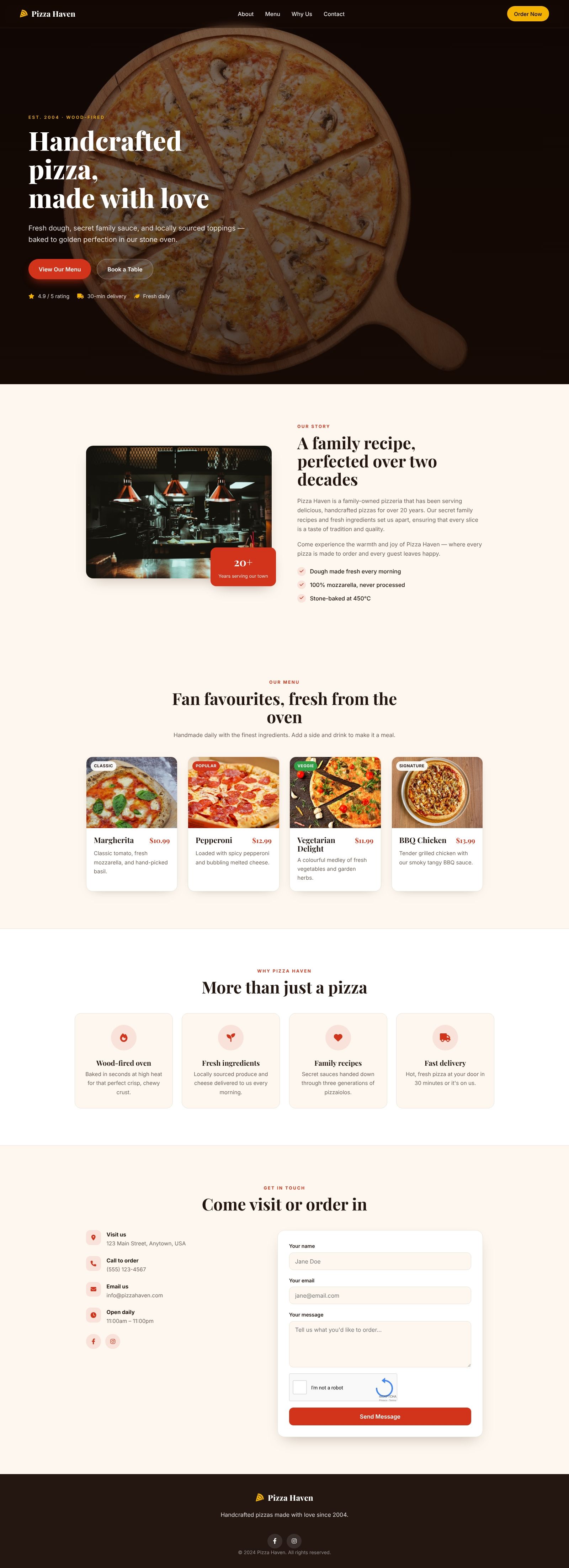 Pizza Haven - Delicious Handcrafted Pizzas
