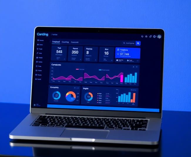 IT Consulting Services Dashboard on Laptop