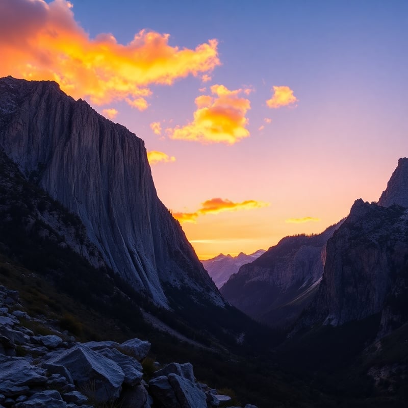 Sunset Over Rugged Peaks