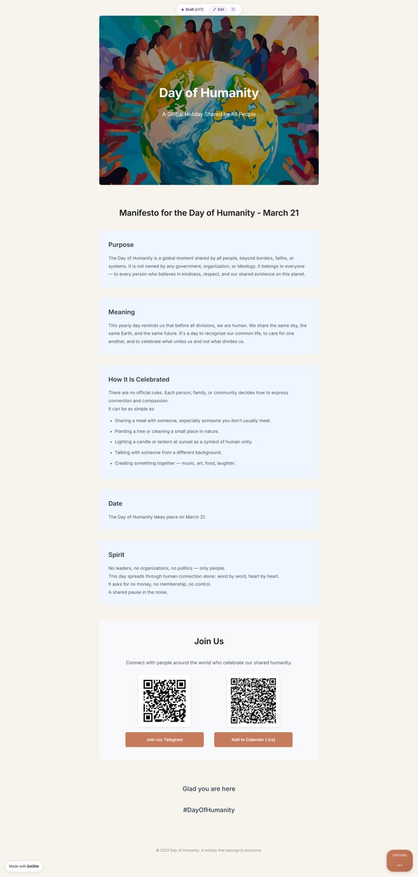 Day of Humanity - A Global Holiday for All