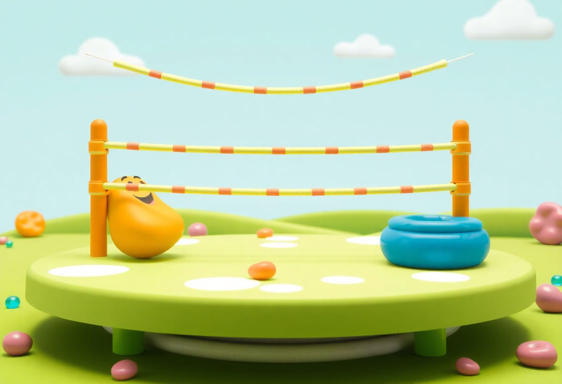 LOL Beans obstacle course with rotating platforms