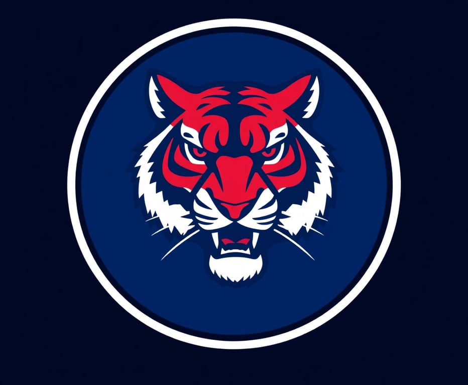 Capitals team logo showing a tiger in blue and red