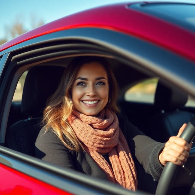 Satisfied Customer in Car