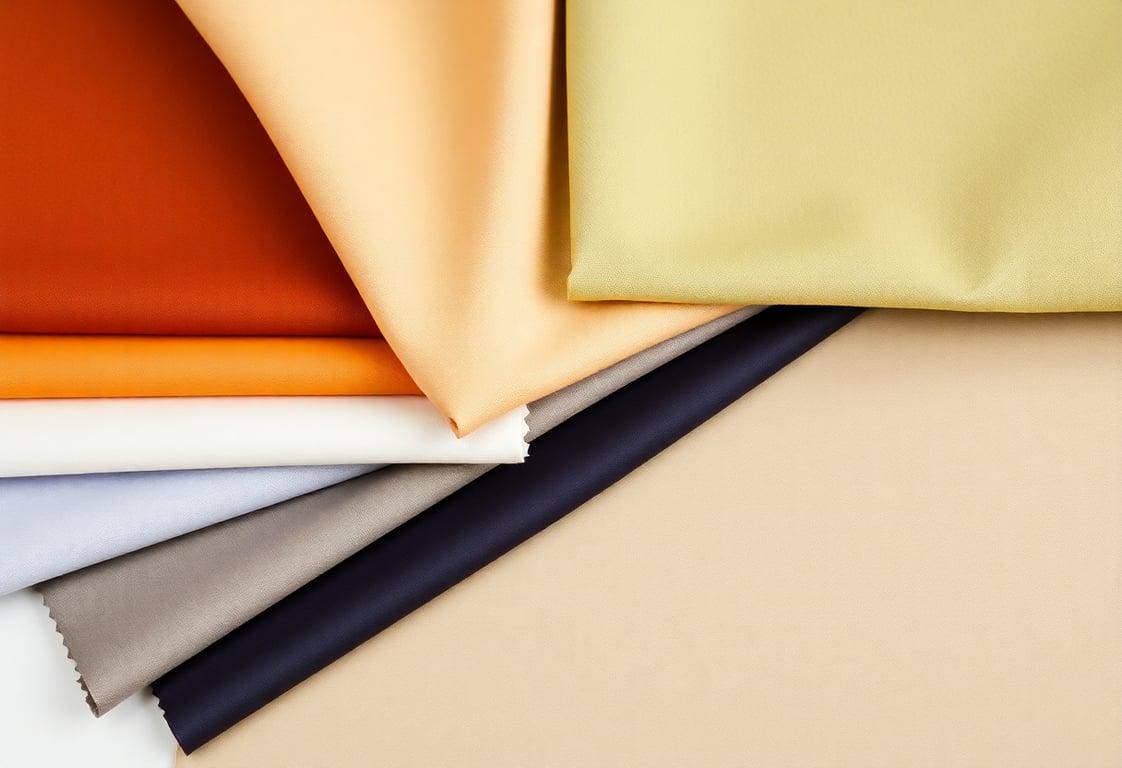 Fabric samples and swatches arranged to show color coordination