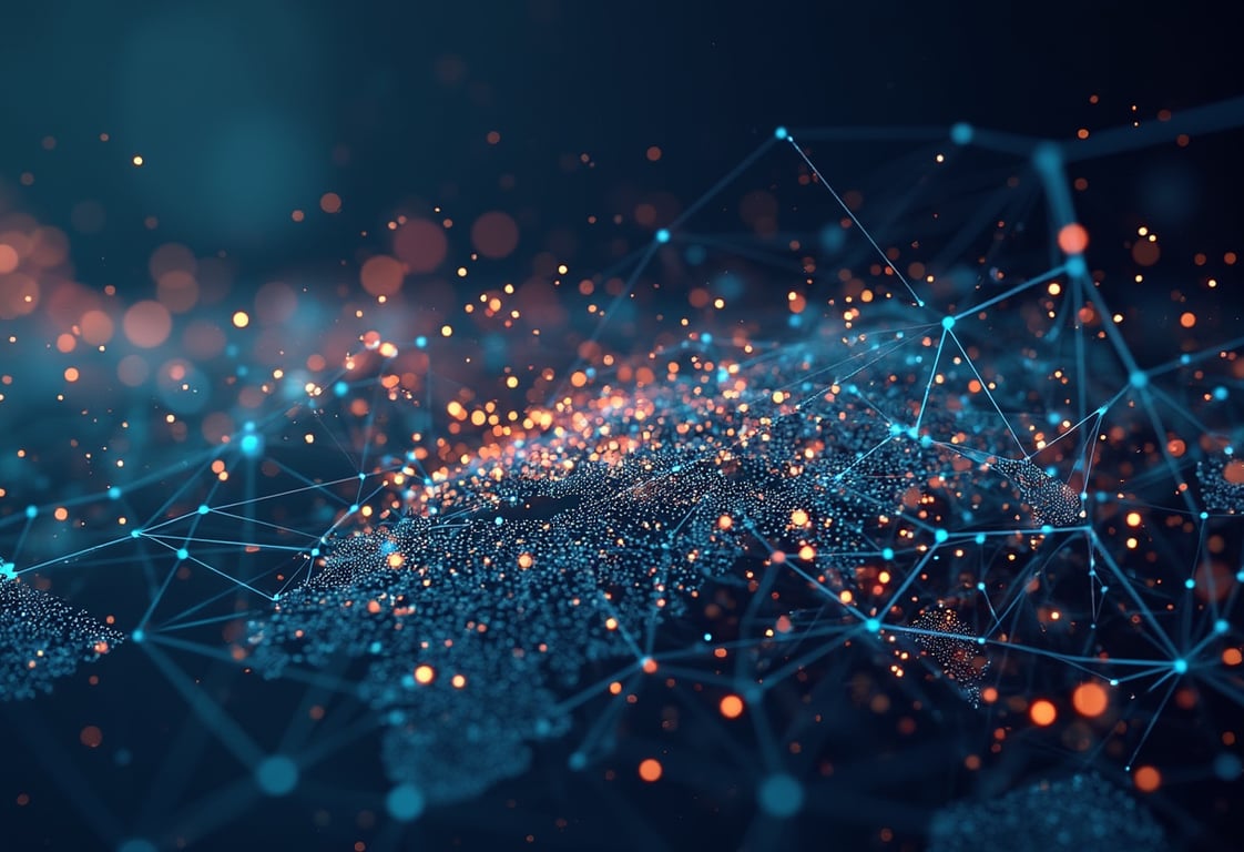 Abstract network visualization representing hoste.ro domain