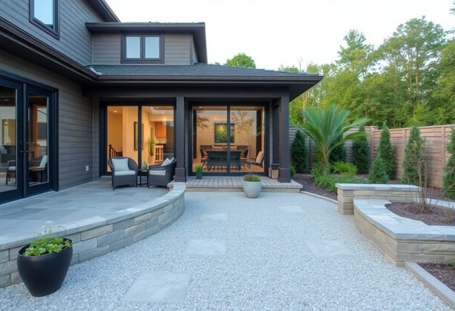 Modern Exposed Aggregate Patio