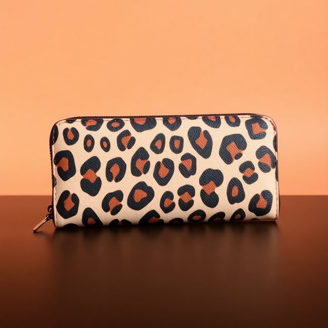 Leopard Print Wallet on Peach