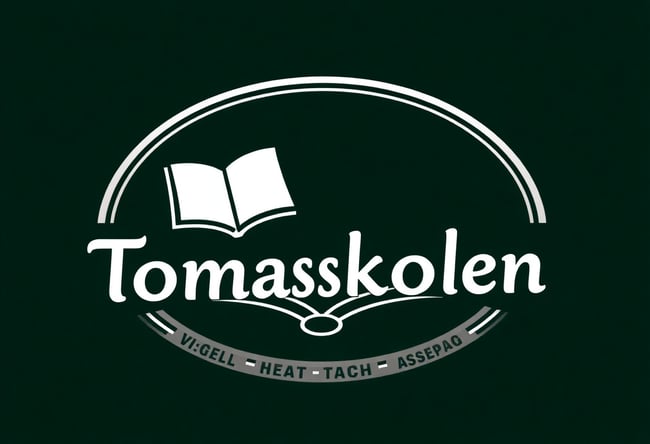 Tomasskolen Logo: Åpen Bok med Kors