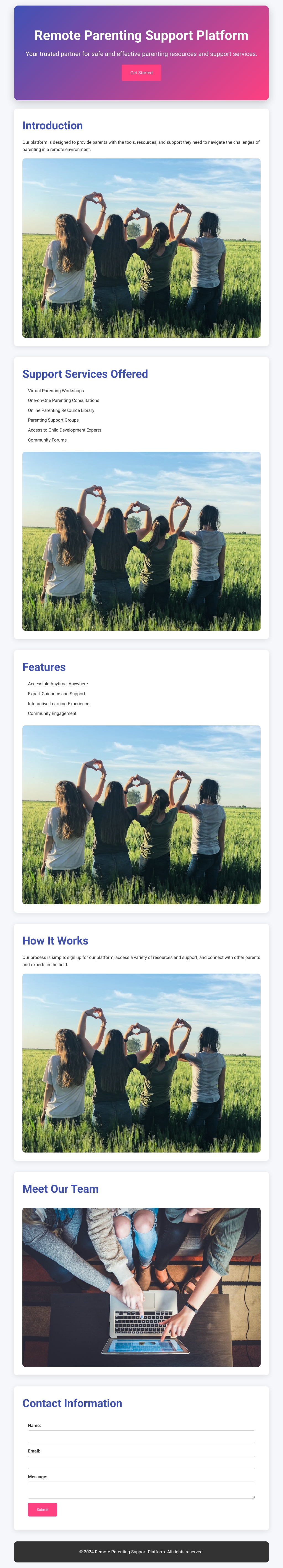 Remote Parenting Support Platform
